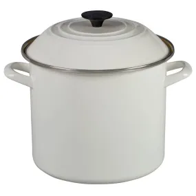 10-Quart Enamel On Steel Stockpot - White