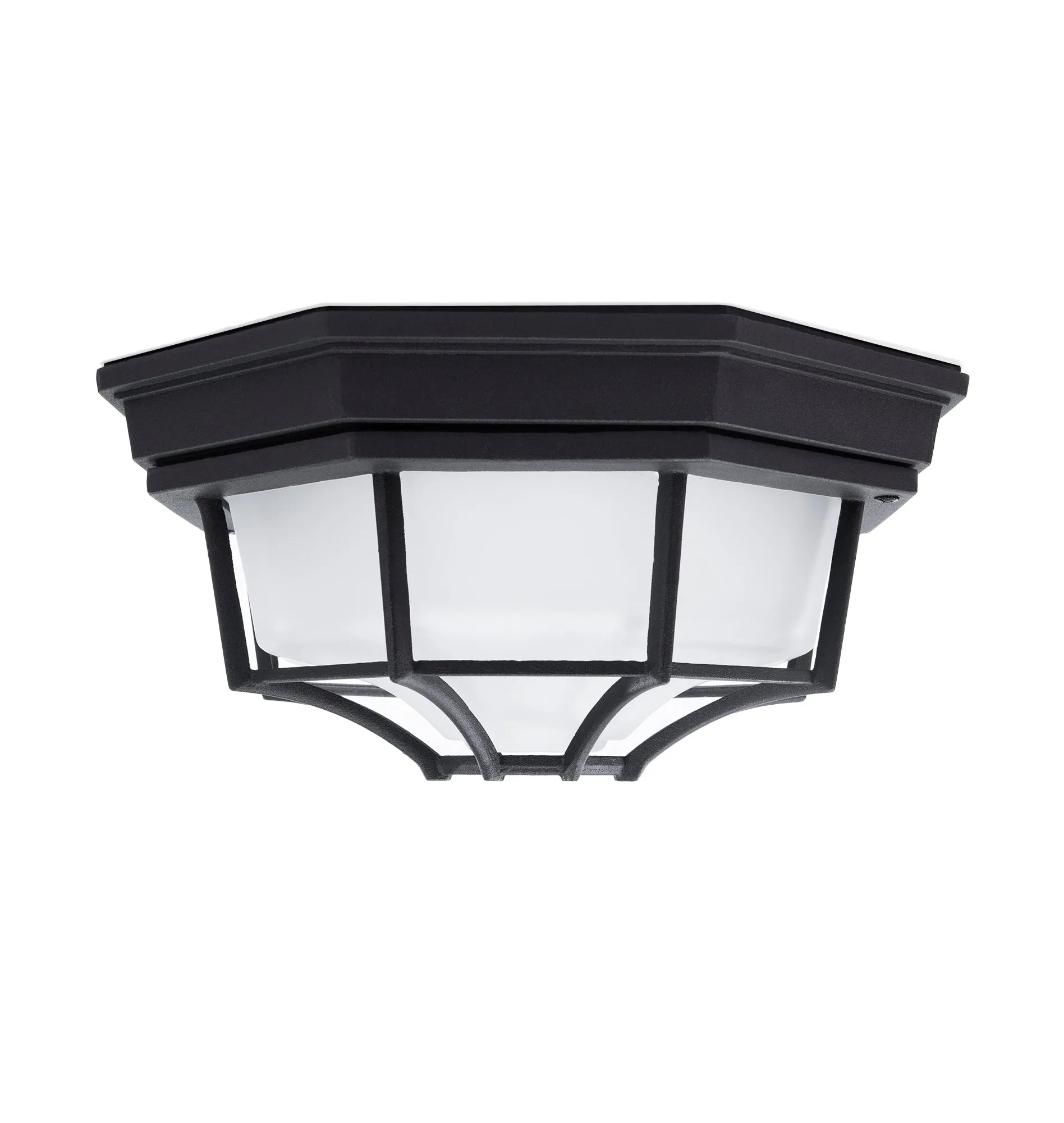 10.6” Integrated LED Nautical Bulkhead Ceiling Mount Light, 1250 Lumens, 3K, Black Finish