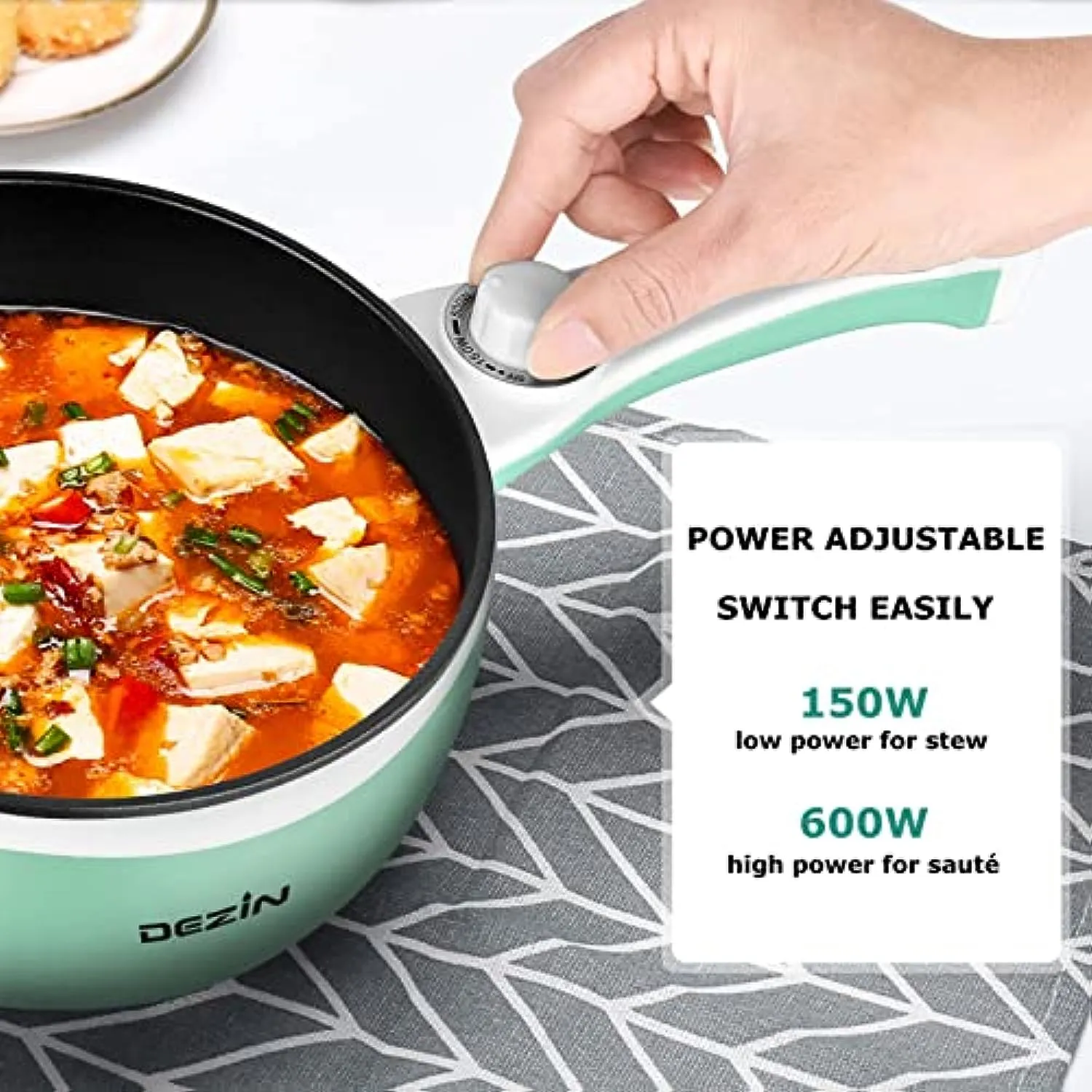 1.5L Mini Portable Hot Pot for Food Warmer With Heat Adjustment