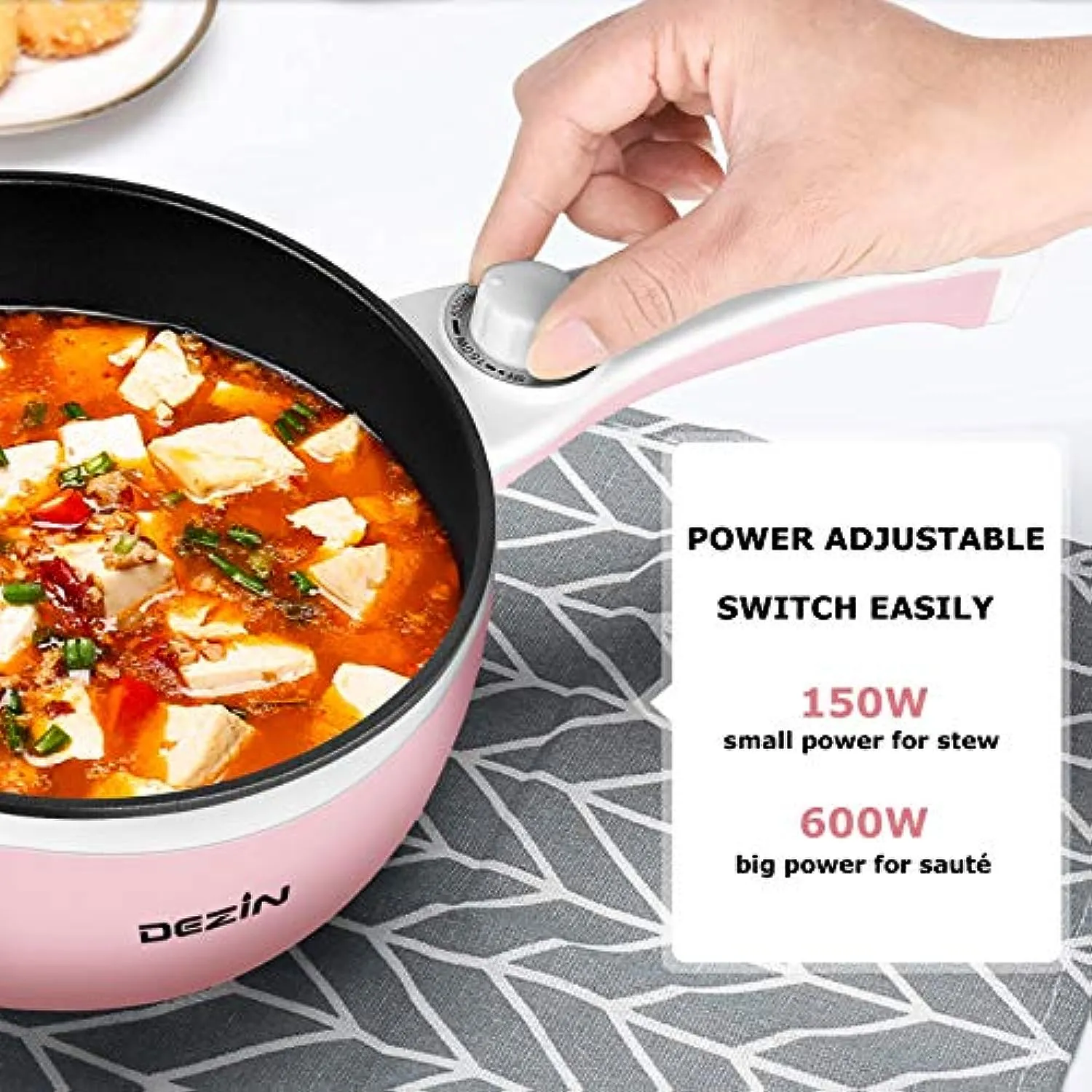 1.5L Mini Portable Hot Pot for Food Warmer With Heat Adjustment