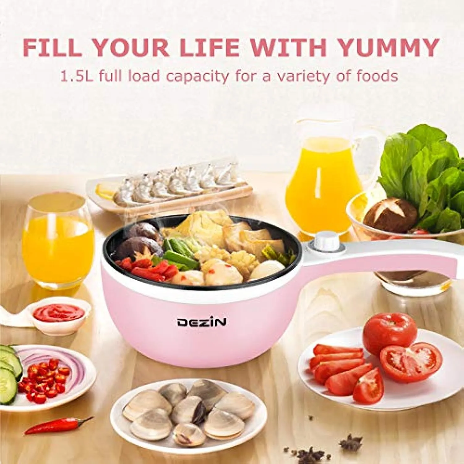 1.5L Mini Portable Hot Pot for Food Warmer With Heat Adjustment