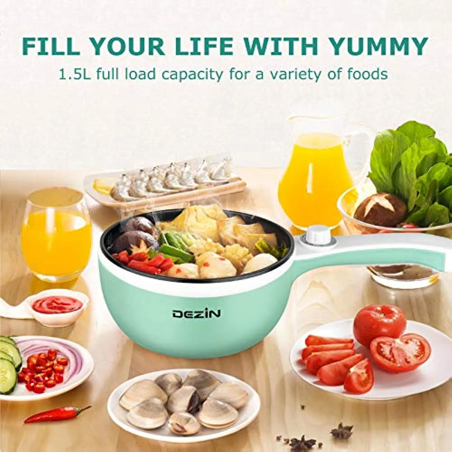 1.5L Mini Portable Hot Pot for Food Warmer With Heat Adjustment