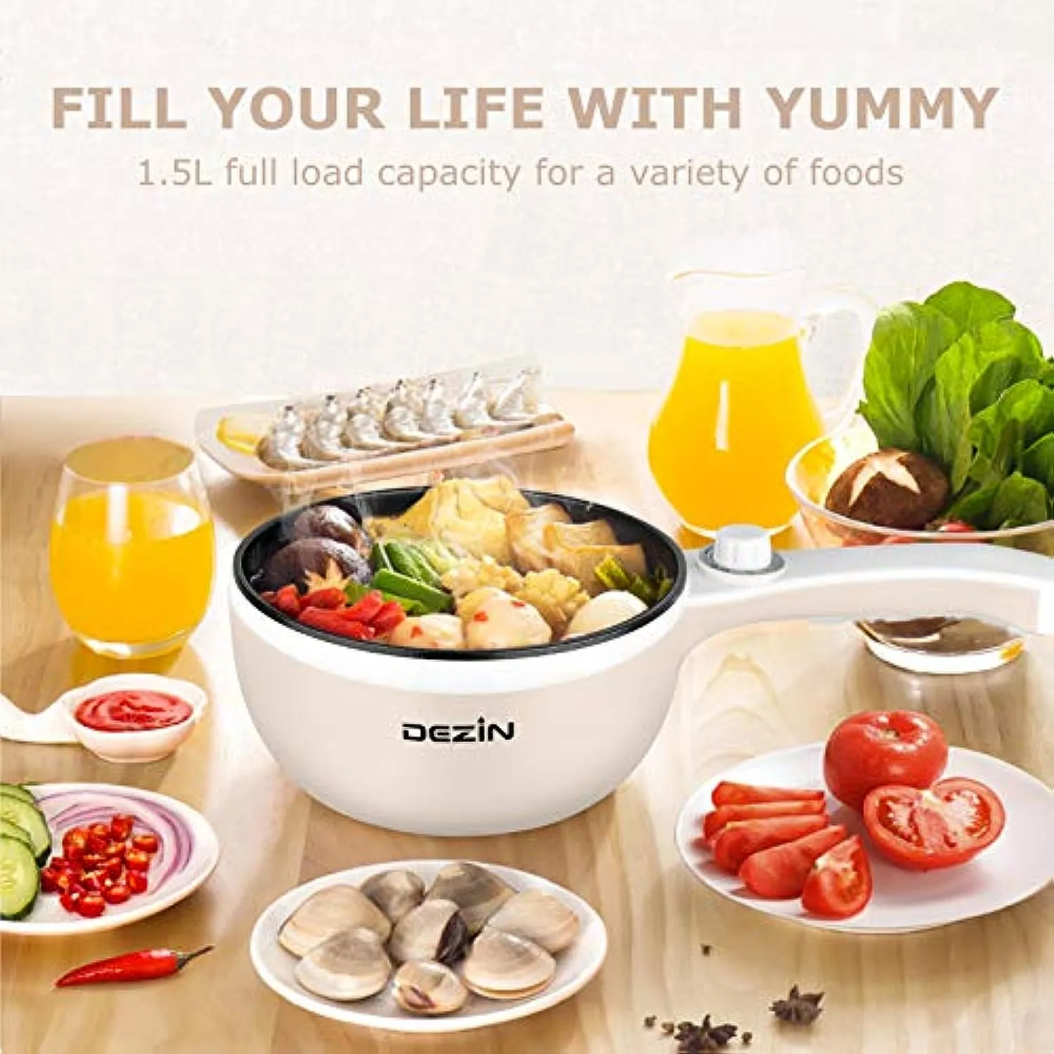 1.5L Mini Portable Hot Pot for Food Warmer With Heat Adjustment