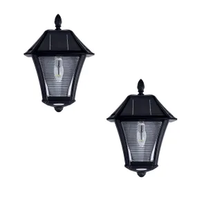 2 Pack Baytown II Sconce Solar Lamp, 100 Lumens, 2W, 2700K, Black or White Finish