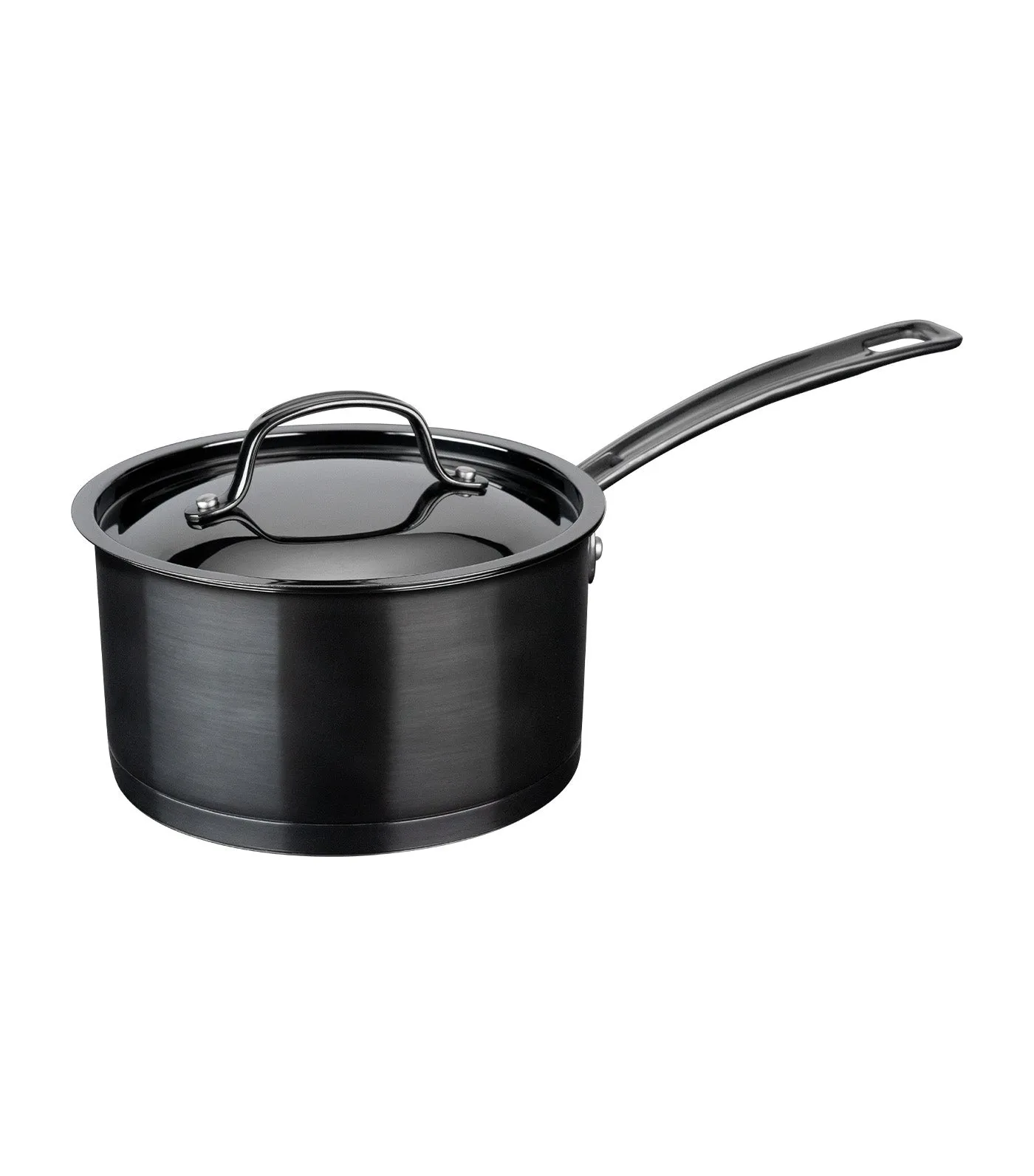 2.5 Quart Stainless Steel Saucepan Black Mica Shine