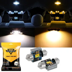 🆕(2pcs/set) Dual Color Switchback 31MM DE3175 DE3021 DE3022 1.22" 1860CSP 6500K Cool White& 5000K Natural White LED Festoon Canbus For Interior Dome Map License Plate Bulbs