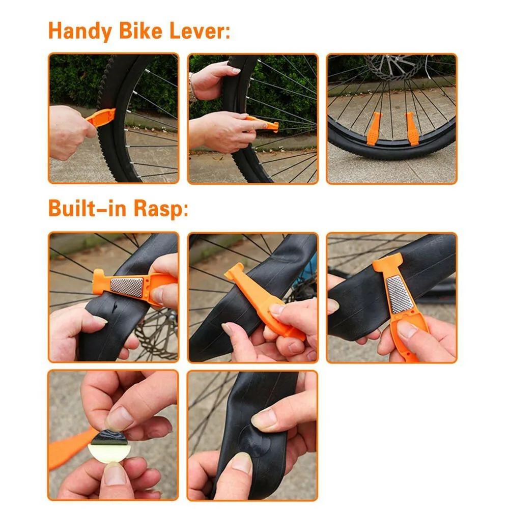 3-IN-1 Portable Bike Tire Lever Set Tire Removal Tool Plastic Bicycle Tyre Spoon Bike Repair Kit Bike Tube Lever