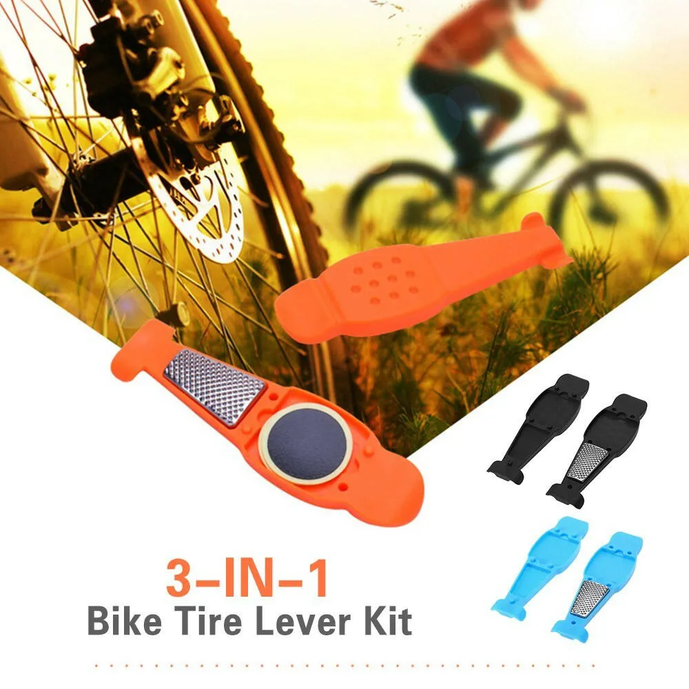 3-IN-1 Portable Bike Tire Lever Set Tire Removal Tool Plastic Bicycle Tyre Spoon Bike Repair Kit Bike Tube Lever