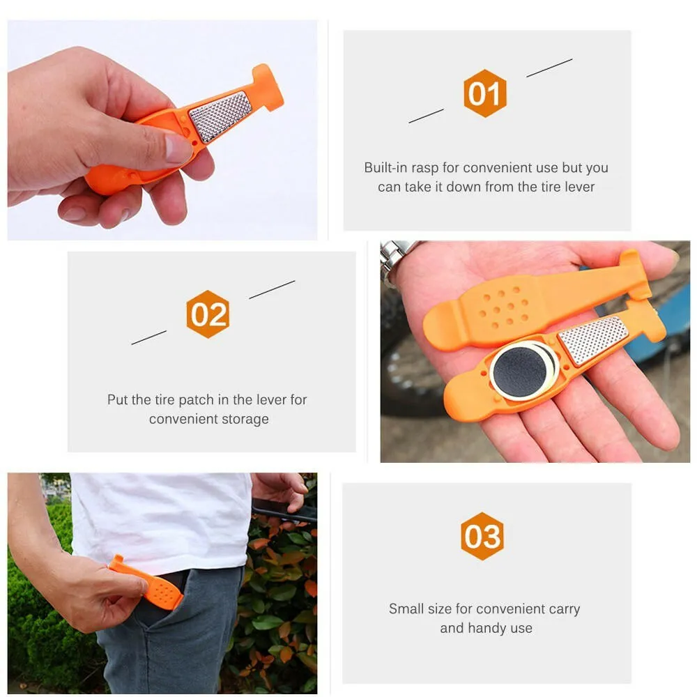 3-IN-1 Portable Bike Tire Lever Set Tire Removal Tool Plastic Bicycle Tyre Spoon Bike Repair Kit Bike Tube Lever