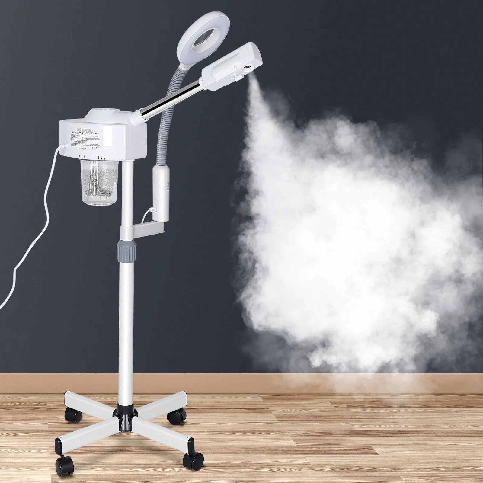 360° Rotatable Professional Facial Steamer with Magnifying Lamp