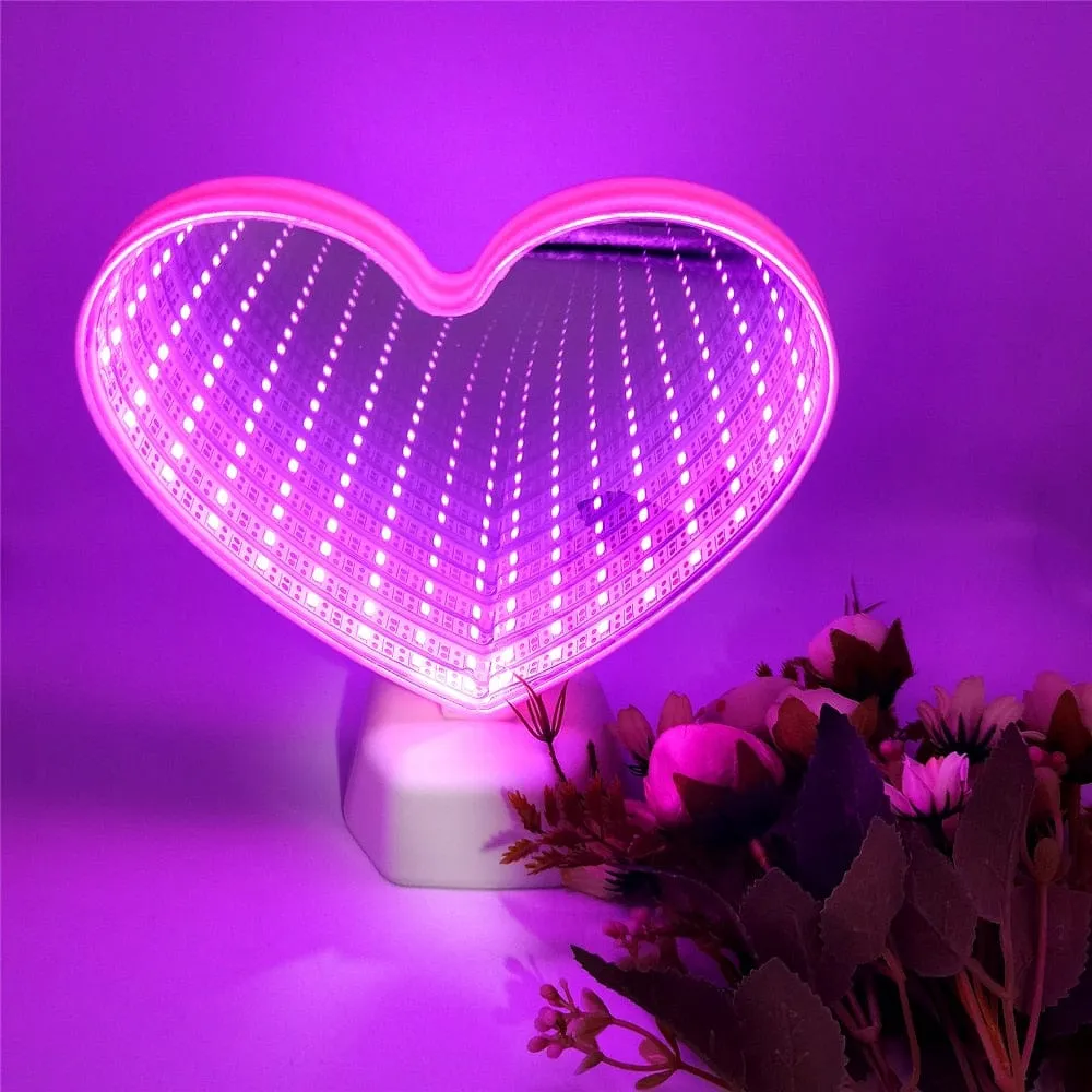 3D LED Night Light Love Heart Lamp