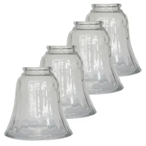 4 Pack Clear Hammered Glass Shade Bell Shaped Light Fixture Replacement Globe Cover For Ceiling Fan Light Chandelier Wall Sconce