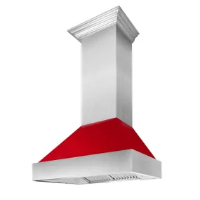 48" Snow Finish Range Hood with Red Gloss Shell