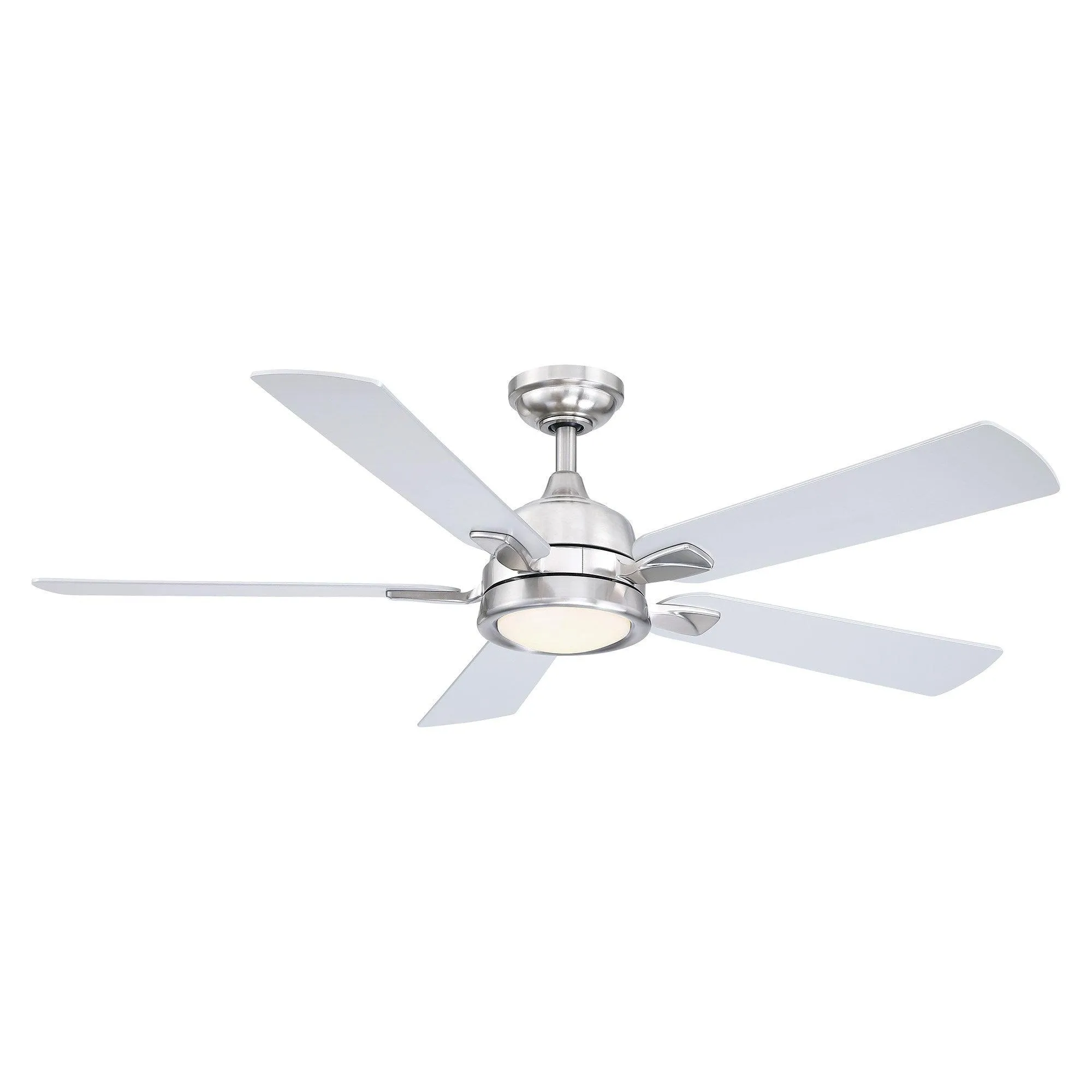 52" Tata Nagar Industrial Brush Nickel Downrod Mount Reversible Ceiling Fan with Lighting and Remote Control