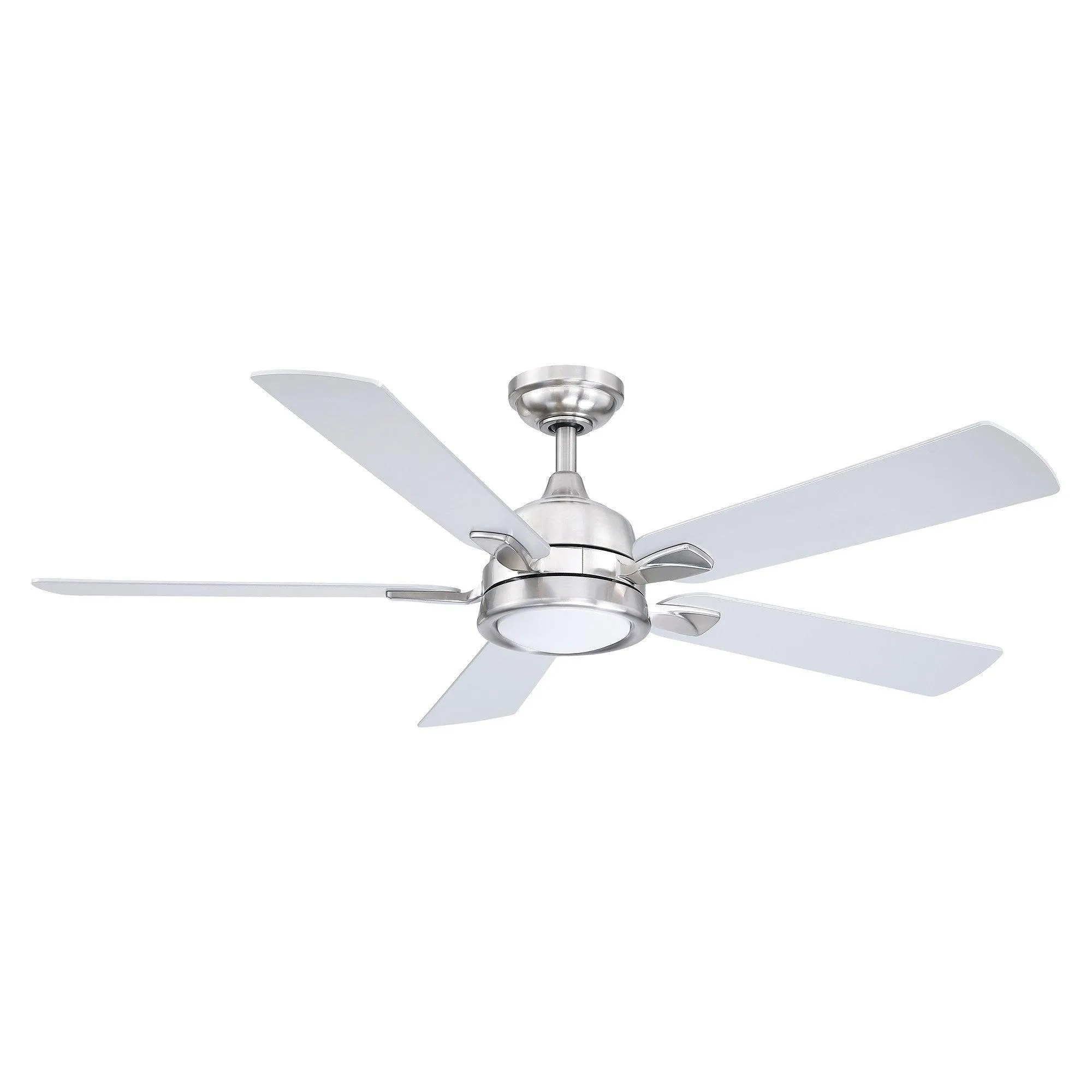 52" Tata Nagar Industrial Brush Nickel Downrod Mount Reversible Ceiling Fan with Lighting and Remote Control