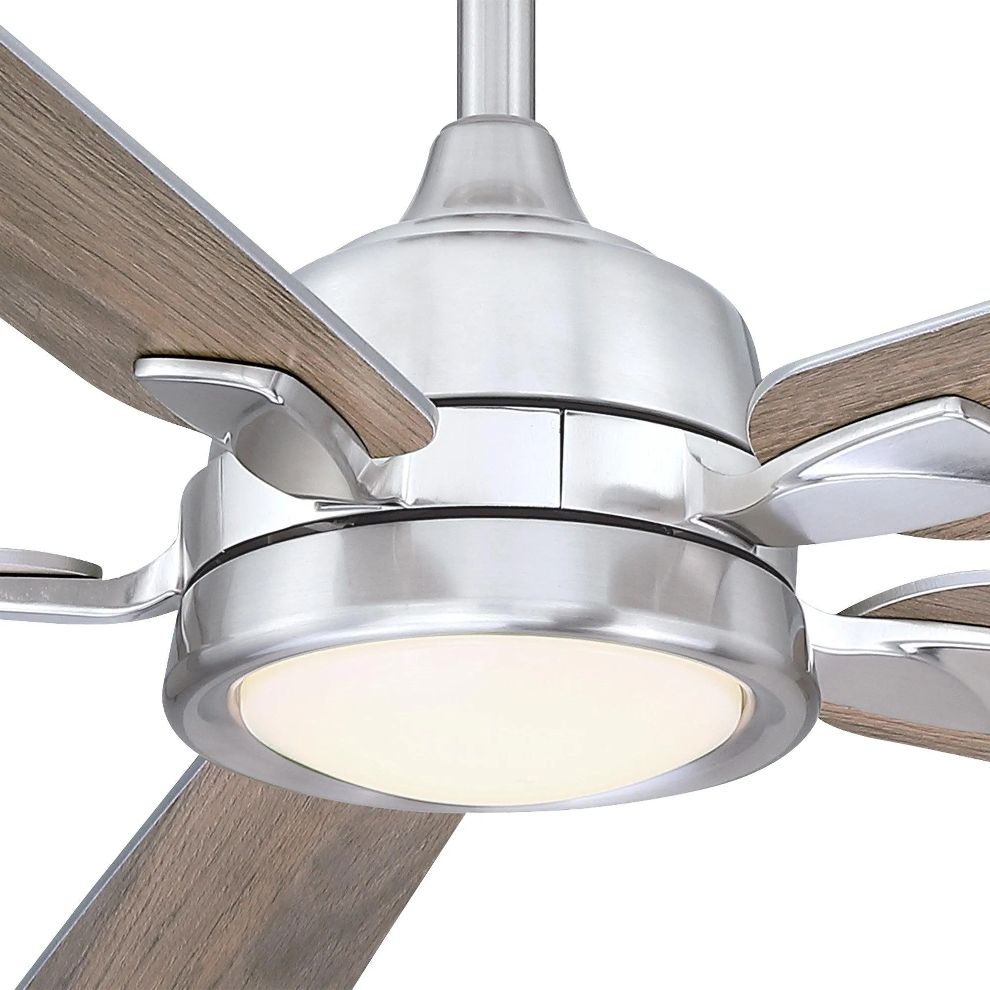 52" Tata Nagar Industrial Brush Nickel Downrod Mount Reversible Ceiling Fan with Lighting and Remote Control