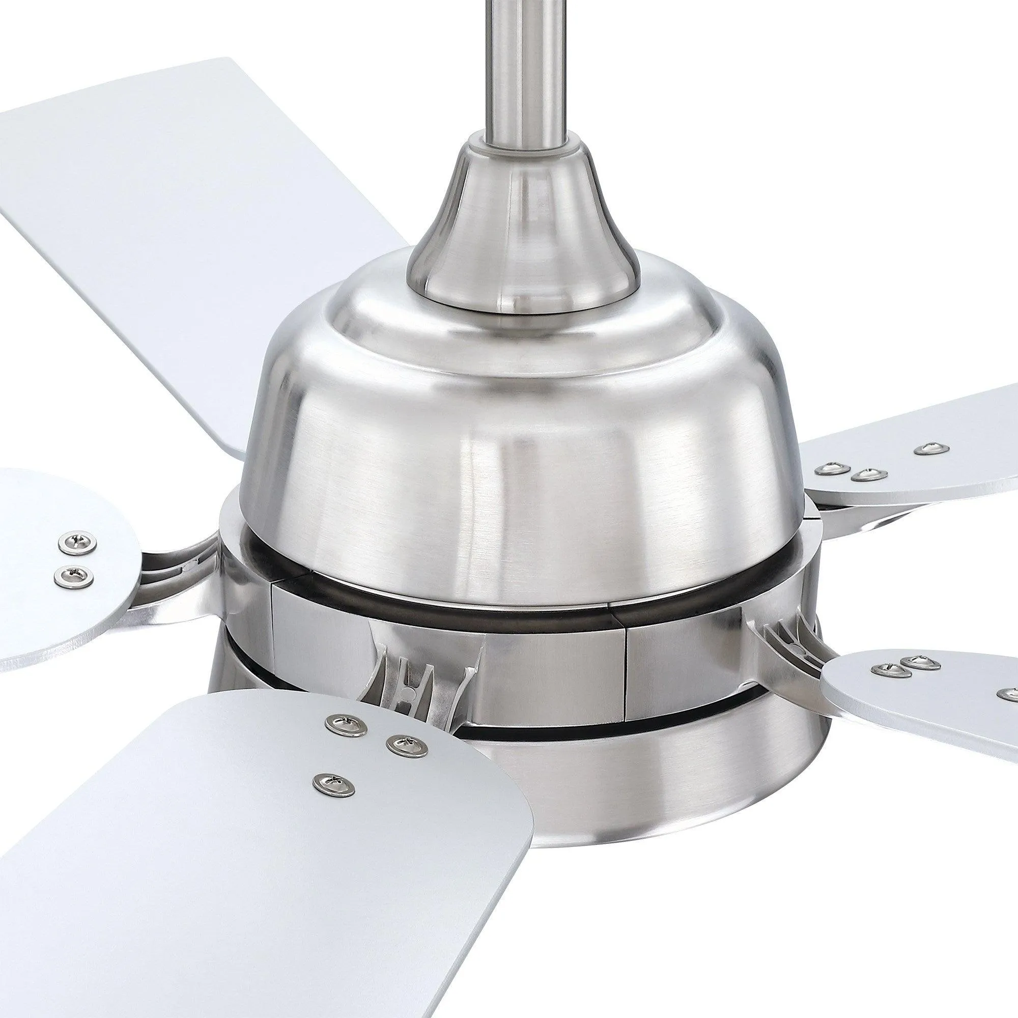 52" Tata Nagar Industrial Brush Nickel Downrod Mount Reversible Ceiling Fan with Lighting and Remote Control