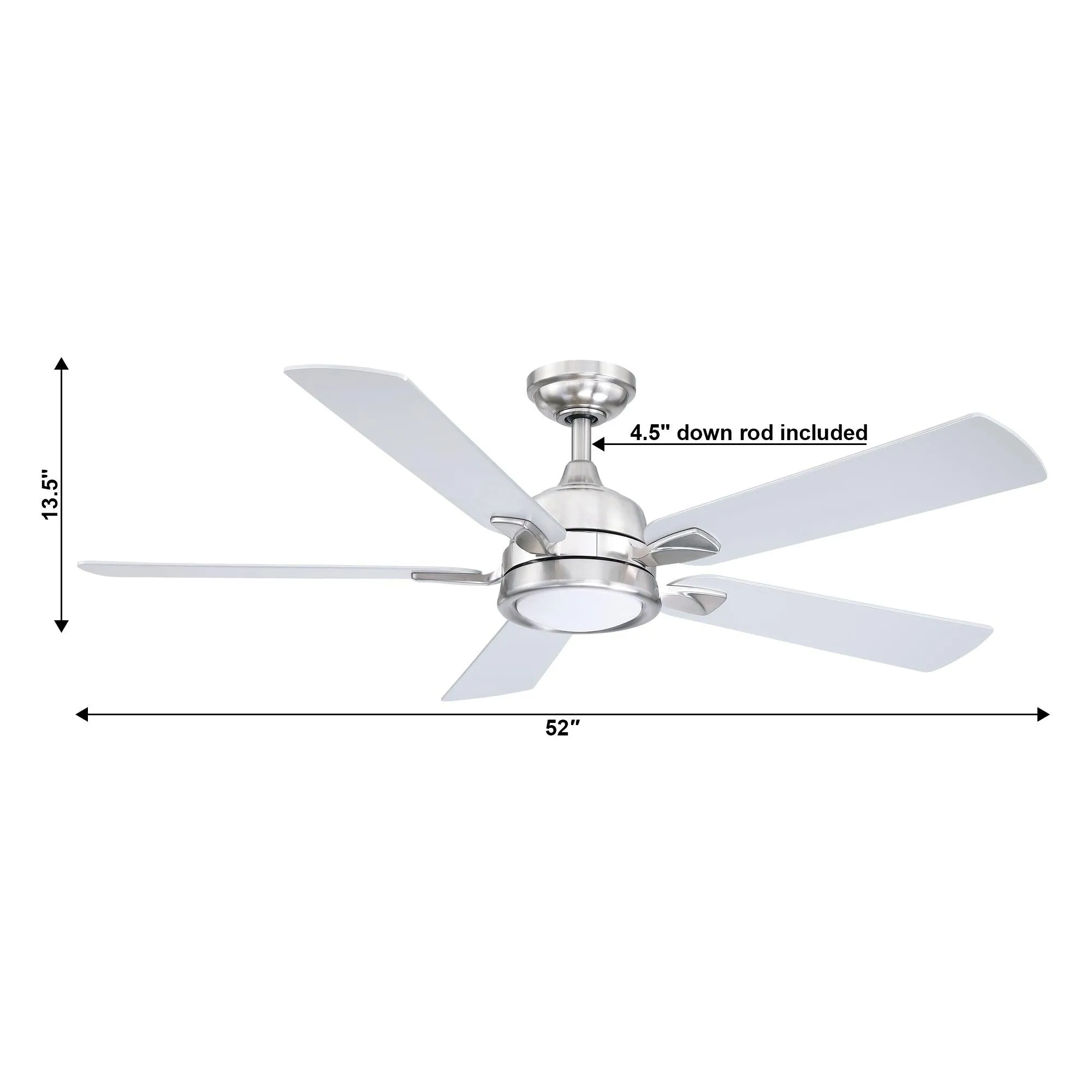 52" Tata Nagar Industrial Brush Nickel Downrod Mount Reversible Ceiling Fan with Lighting and Remote Control