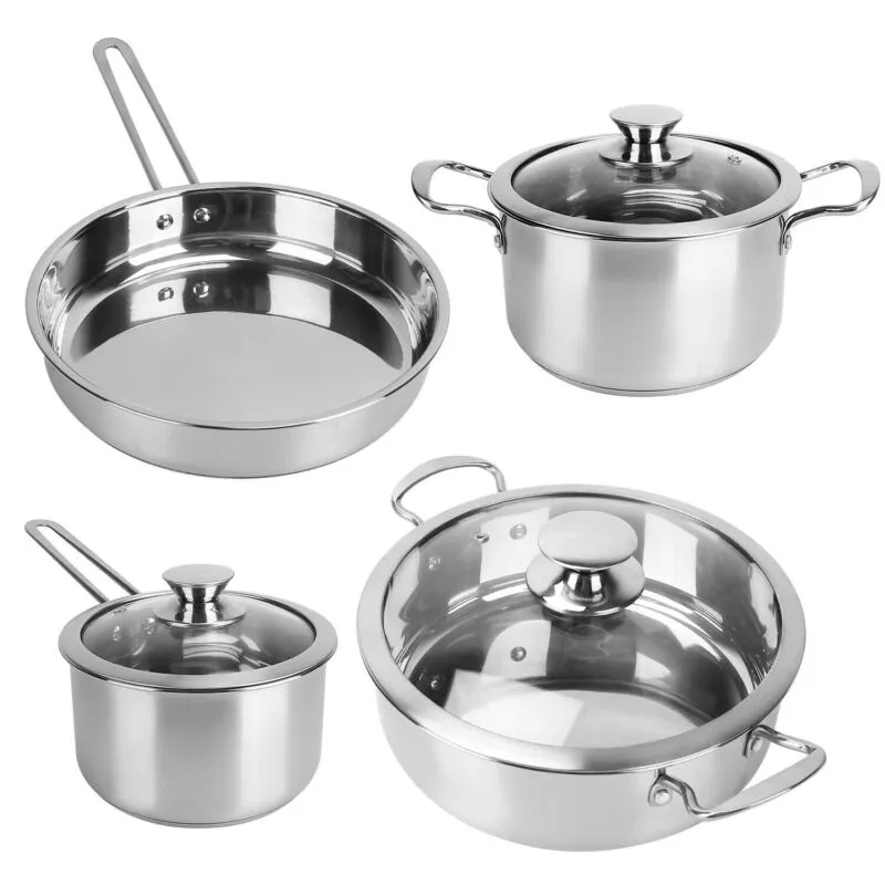 7 Pieces Complete Stainless Steel Cookware Set