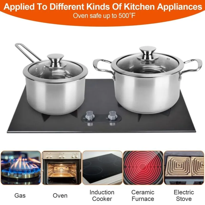 7 Pieces Complete Stainless Steel Cookware Set