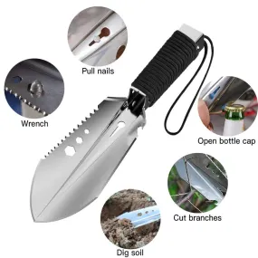 8 in 1 Multi-Tool Camping Shovel Outdoor Portable Hand Shovel with Storage Pouch for Hiking Backpacking Gardening