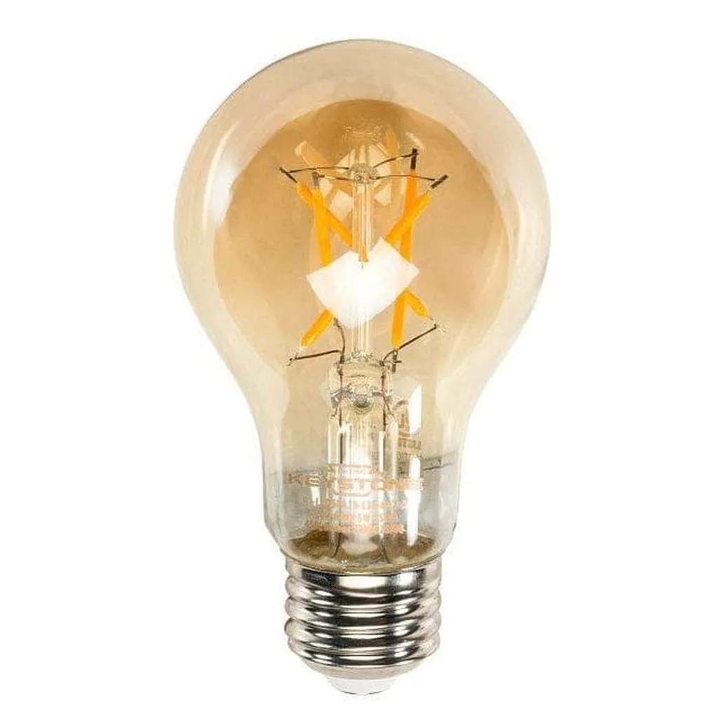 A19 Filament Bulb, 60W Equivalent, E26 Medium Base, 2200K, 80CRI, Amber