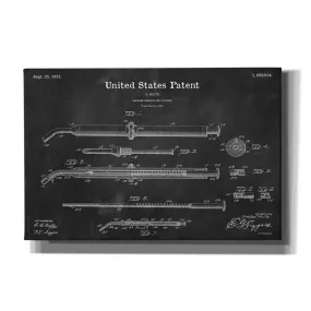 'Amalgam-Dentist Equipment Blueprint Patent Chalkboard' Canvas Wall Art