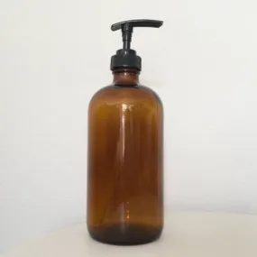 amber utilitarian pump bottle