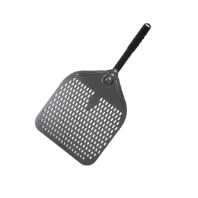 Anygleam Pizza Shovel 33 cm x 61cm  Dark Grey for Perforated Peel with Metal Handle Oven Turning Baking Accessory