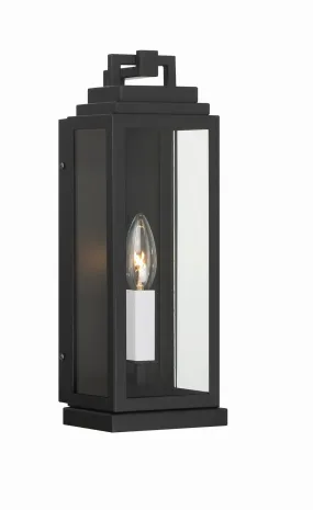 Aspen 1-Light Outdoor Wall Sconce in Matte Black