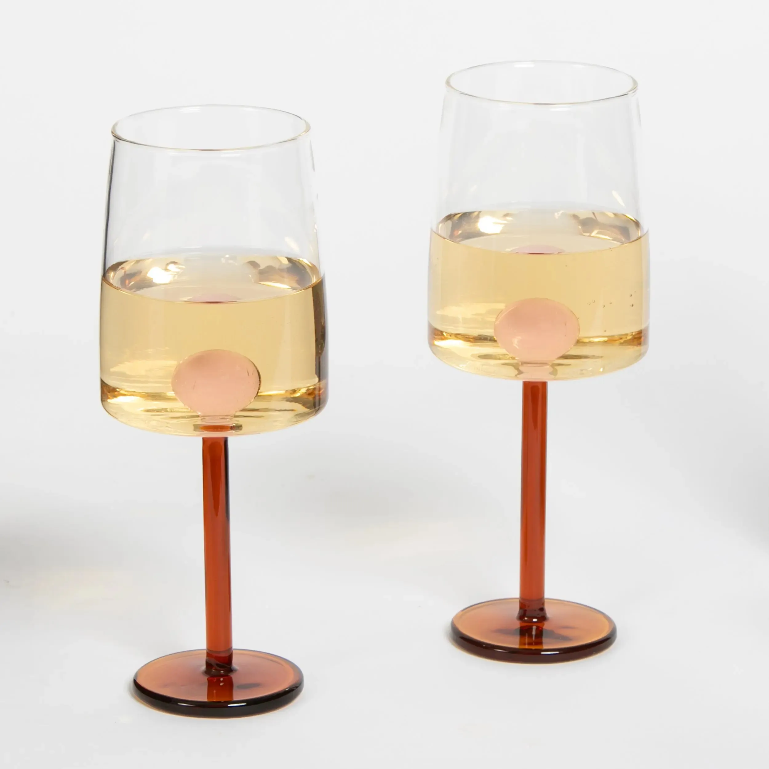 Beaux Wine Glass Set of 2 Pink/Amber