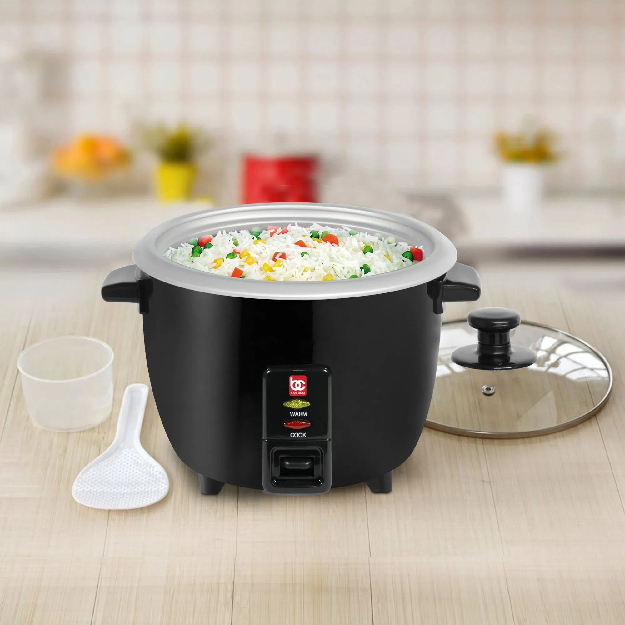 Bene Casa Black 6-Cup Rice Cooker