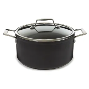 BergHOFF Essentials Nonstick Hard Anodized 10" Stockpot 5.3qt. With Glass Lid, Black