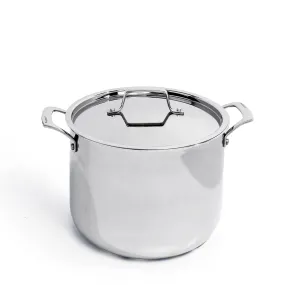 BergHOFF Professional Tri-Ply 18/10 Stainless Steel 9.5" Stockpot with SS Lid, 8qt.