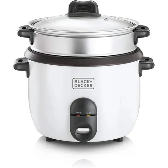 Black   Decker_1.8 Ltr. Non Stick Rice Cooker With Glass LidWhite