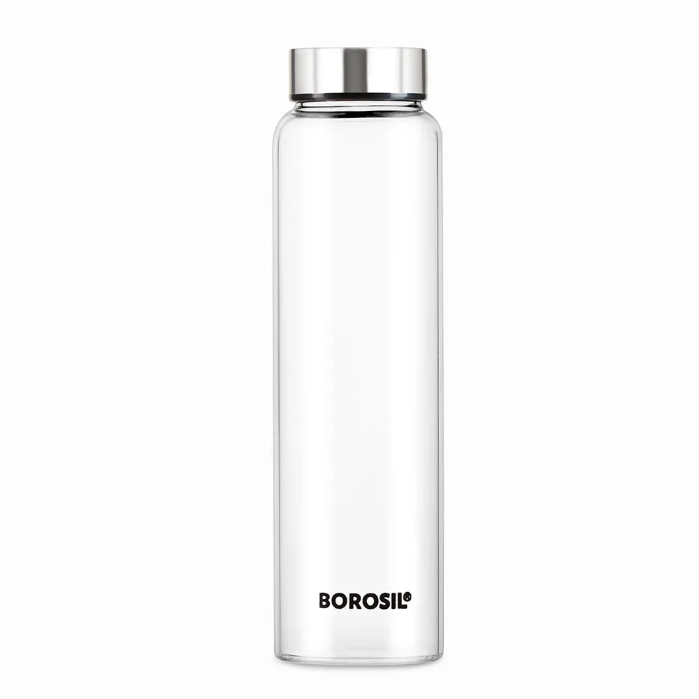 Borosil Crysto Glass Bottle w SS Lid