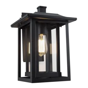 Bright Star Lighting L518 BLACK Down Facing Aluminium Lantern with Clear Glass