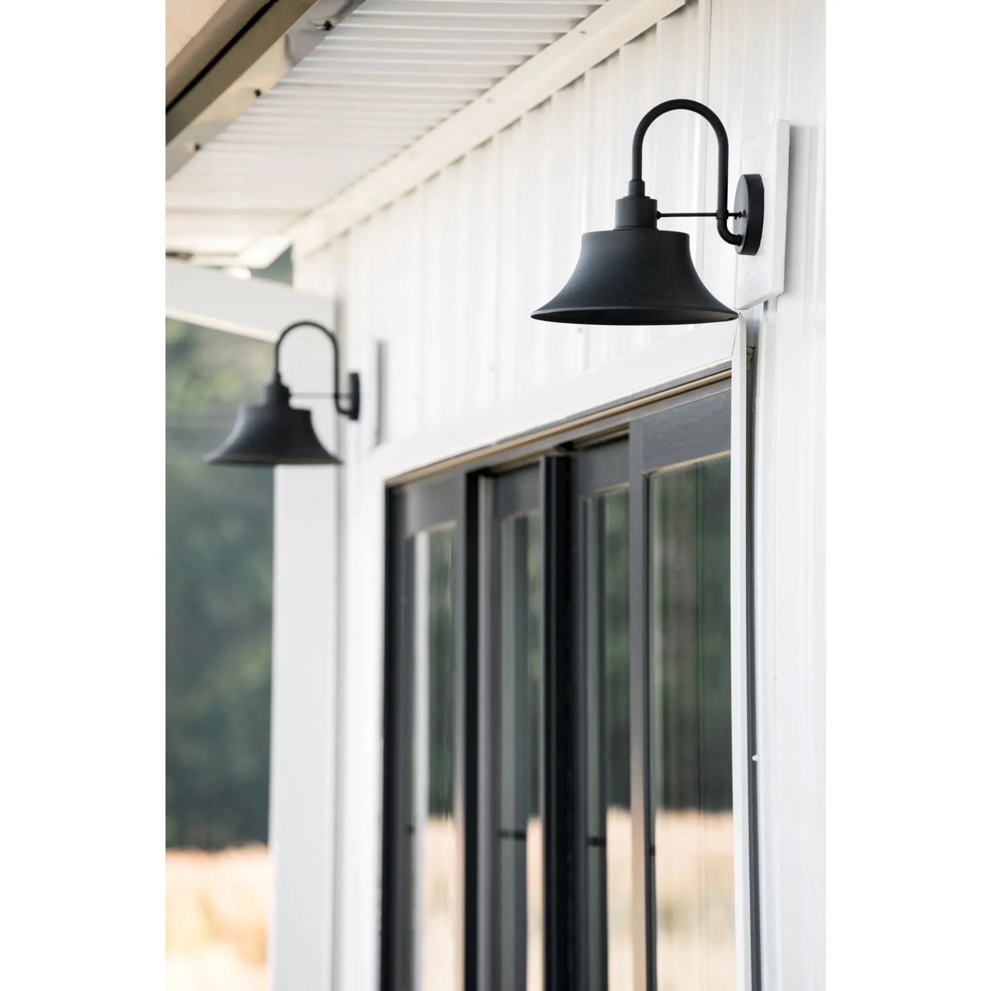 Brock Coastal Outdoor Wall Lantern - 11.5" - Black