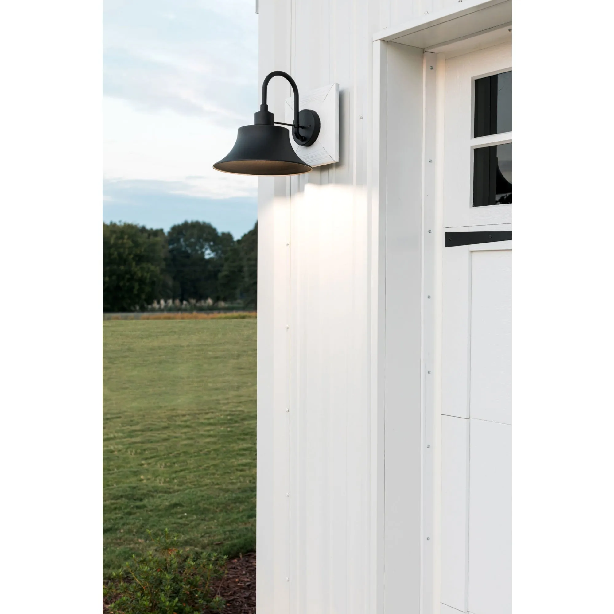 Brock Coastal Outdoor Wall Lantern - 11.5" - Black