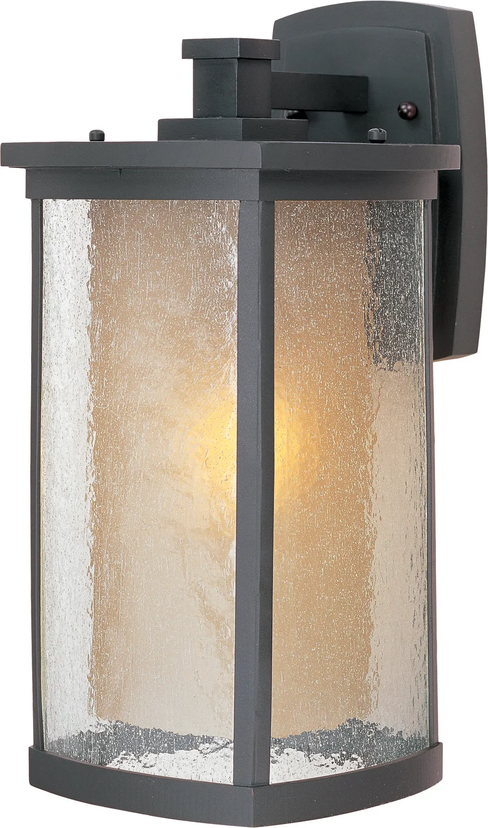 Bungalow 1-Light Wall Lantern in Bronze with Seedy/Wilshire Glass/Shade