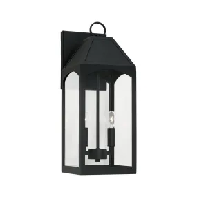 Burton 2-Light Outdoor Wall Lantern in Black