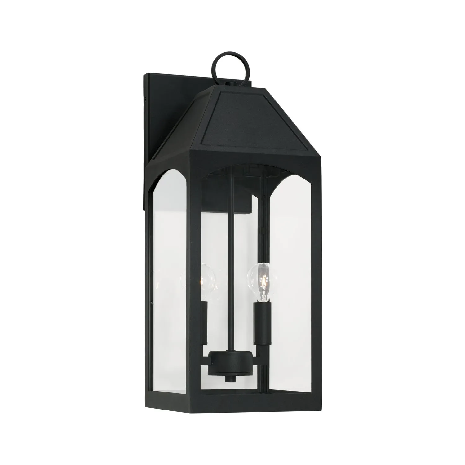 Burton 2-Light Outdoor Wall Lantern in Black