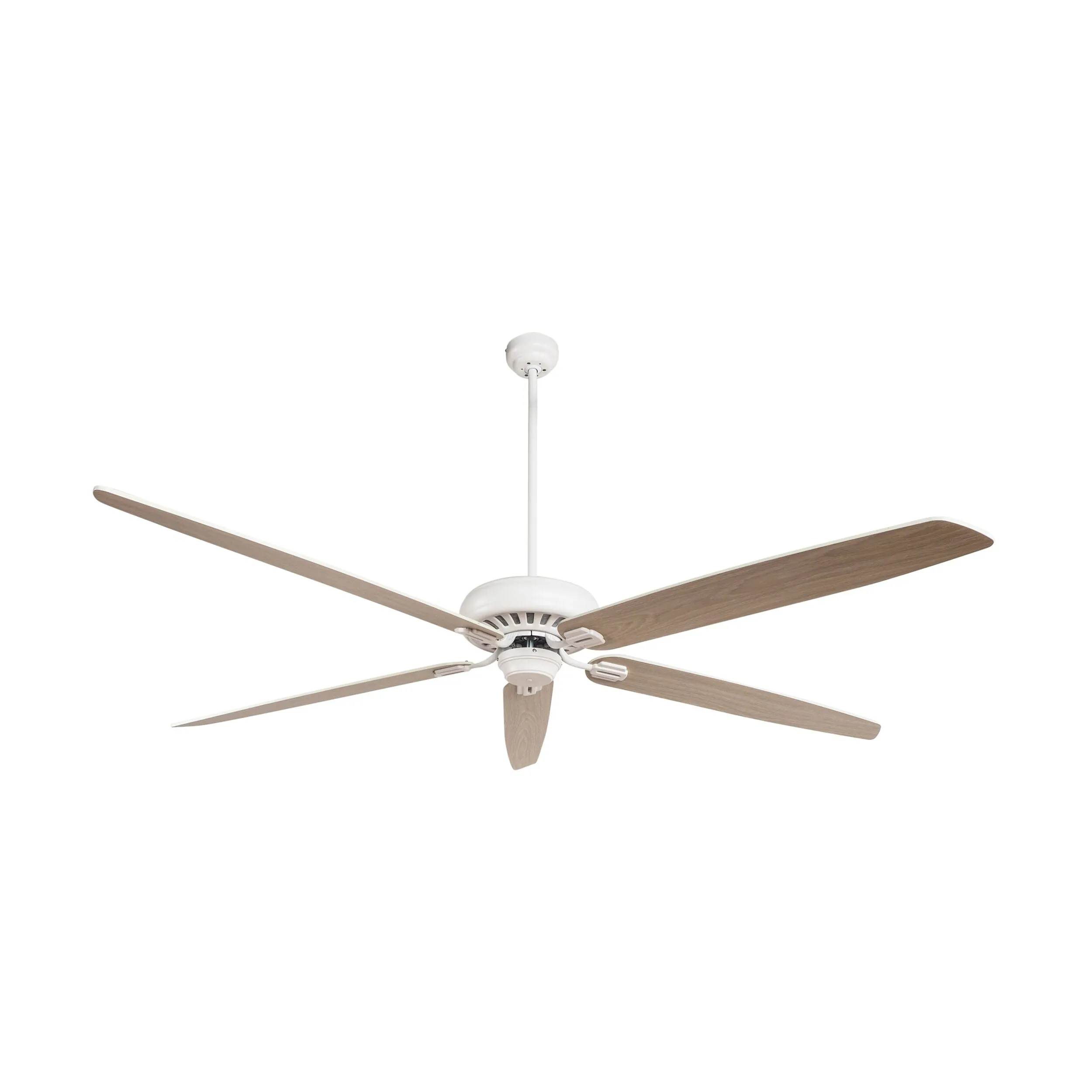 Byron Indoor AC Ceiling Fan - White & Oak Finish 178cm