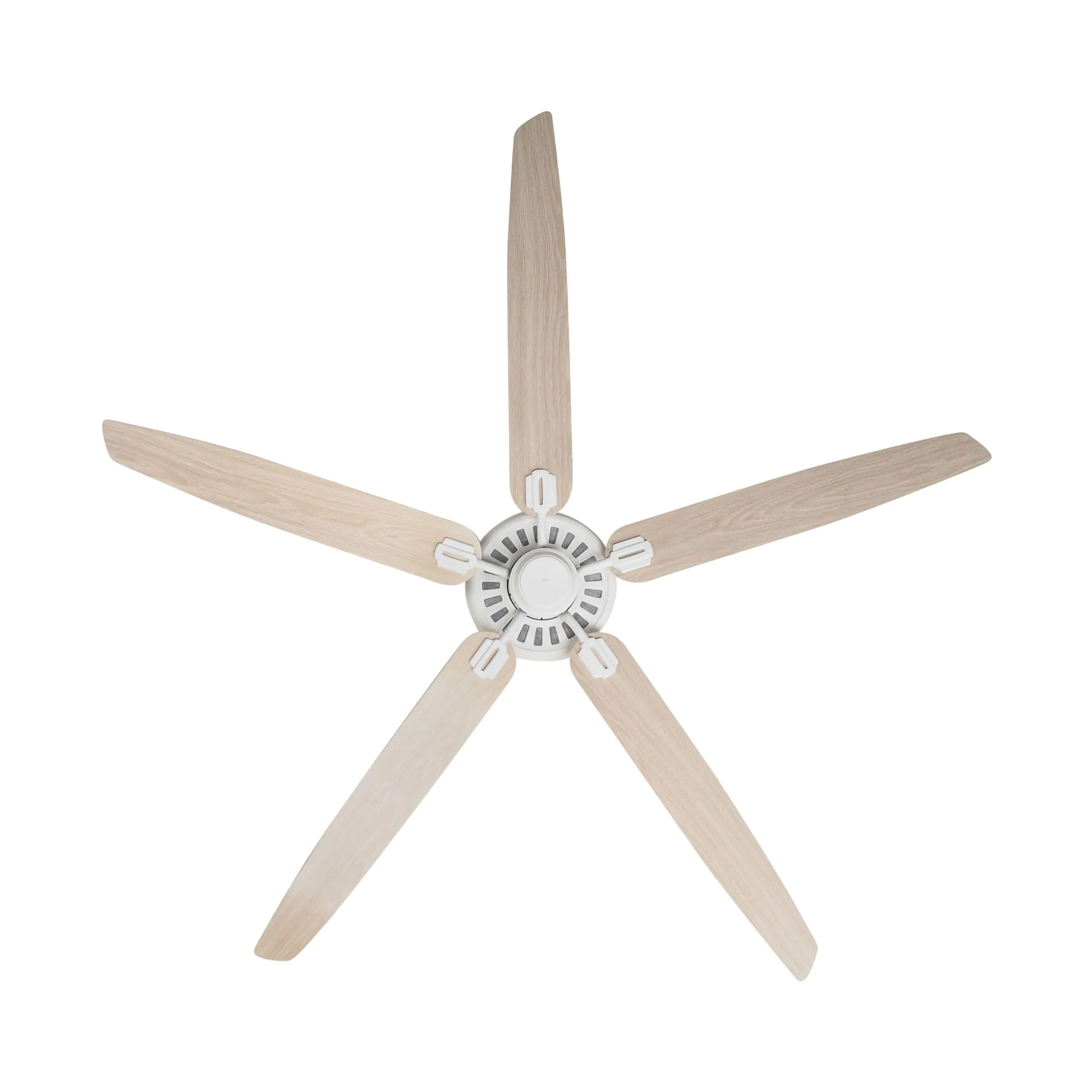 Byron Indoor AC Ceiling Fan - White & Oak Finish 178cm