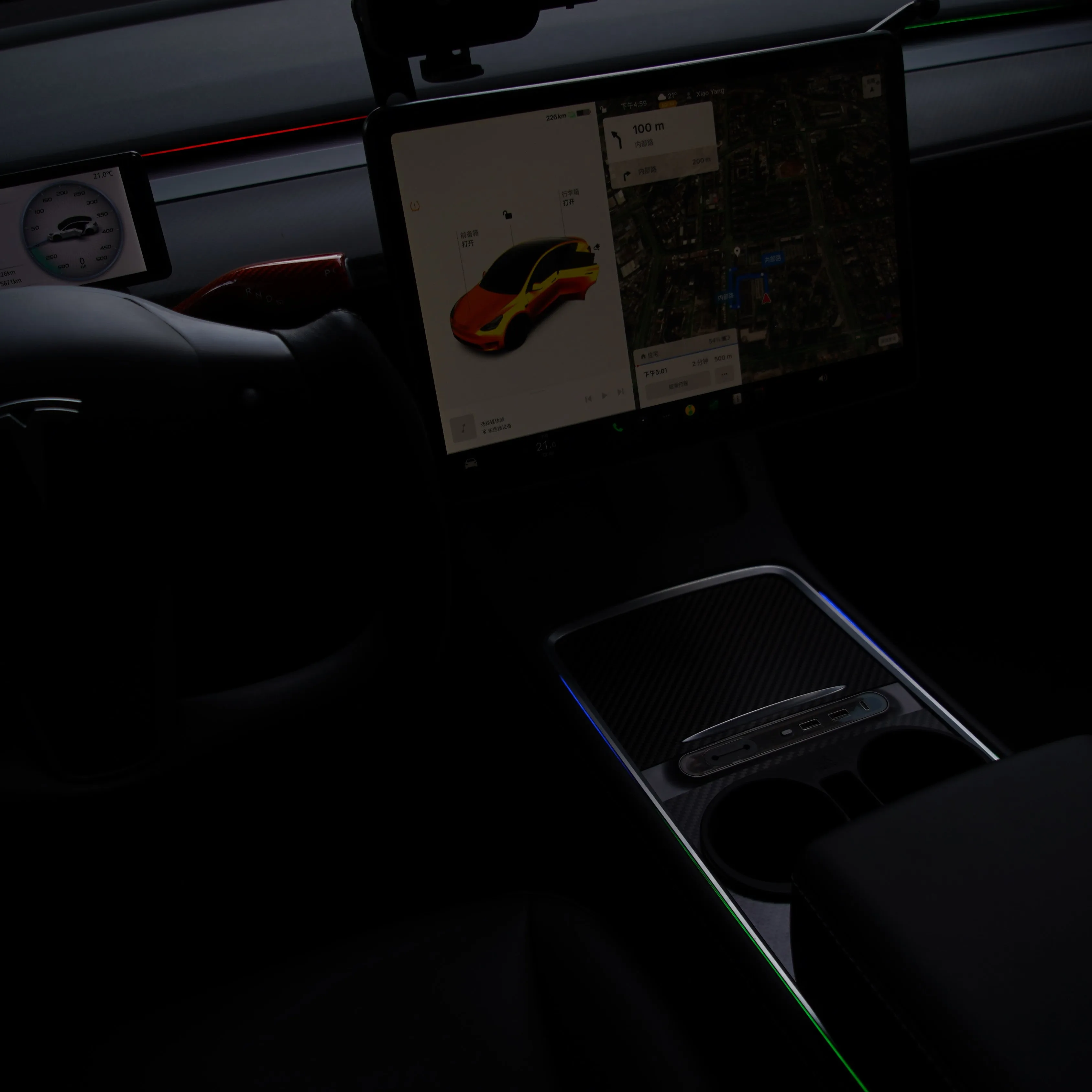 Center Console   Dashboard Ambient Light for Tesla Model 3 / Model Y