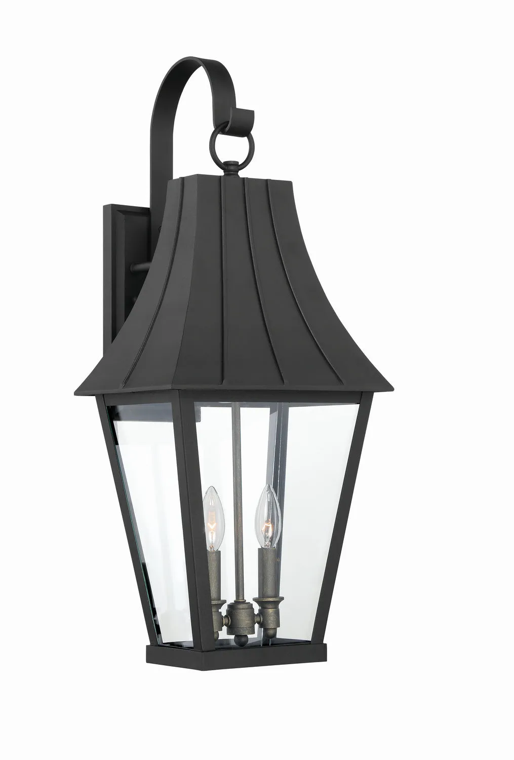 Chateau Grande Two Light Outdoor Lantern in Coal with Gold