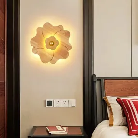 Chinese-Inspired Flower-Shaped Wooden Sconce: Decorative Wall Lighting for Bedroom/ Tearoom