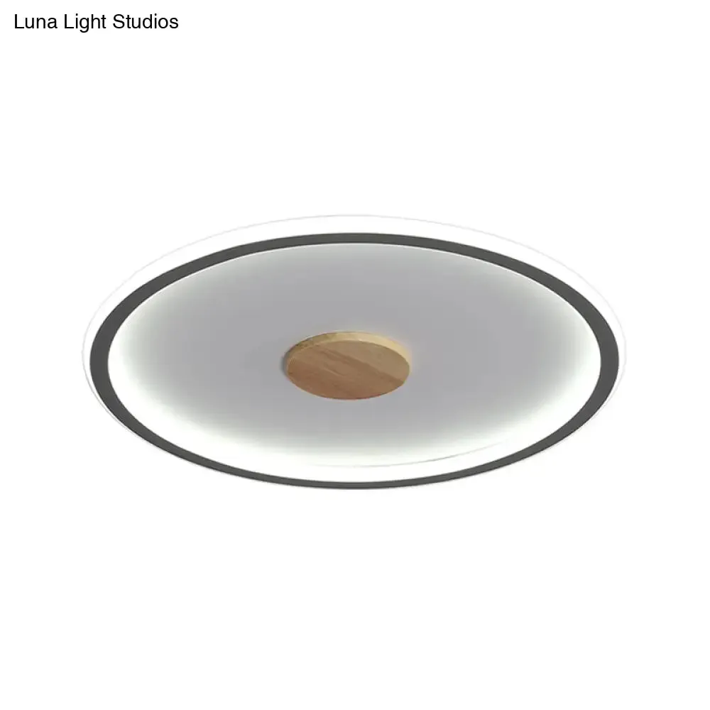 Circular LED Flushmount Ceiling Light in Black/Grey with Warm/White Lighting - 16.5"/20.5" Diameter