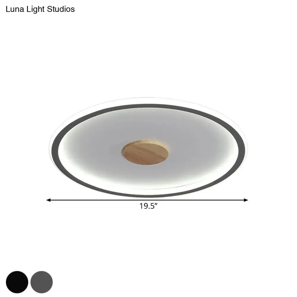 Circular LED Flushmount Ceiling Light in Black/Grey with Warm/White Lighting - 16.5"/20.5" Diameter