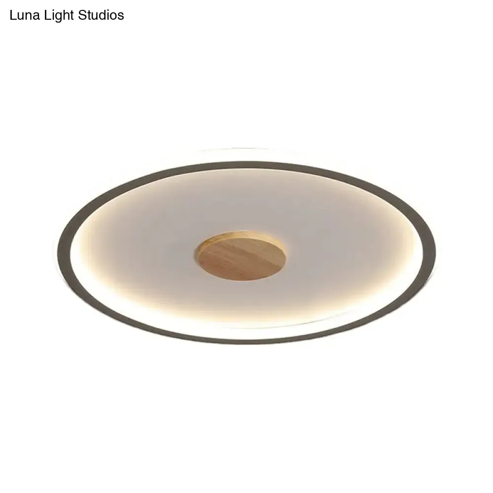 Circular LED Flushmount Ceiling Light in Black/Grey with Warm/White Lighting - 16.5"/20.5" Diameter